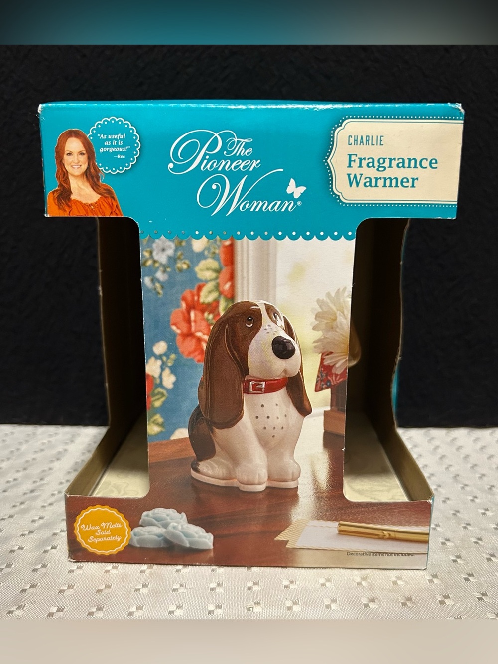 NEW The Pioneer Woman Charlie Fragrance Wax Warmer Ceramic Scented Basset Hound